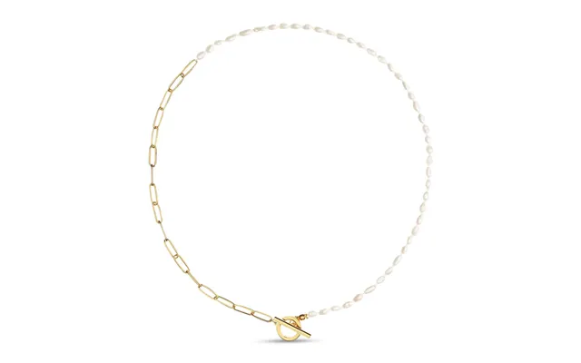 Alba Mixed White Pearl And Gold Chain Necklace