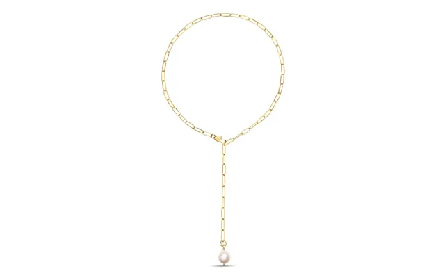 Alba Tie Gold Chain Necklace With Pearl Pendant