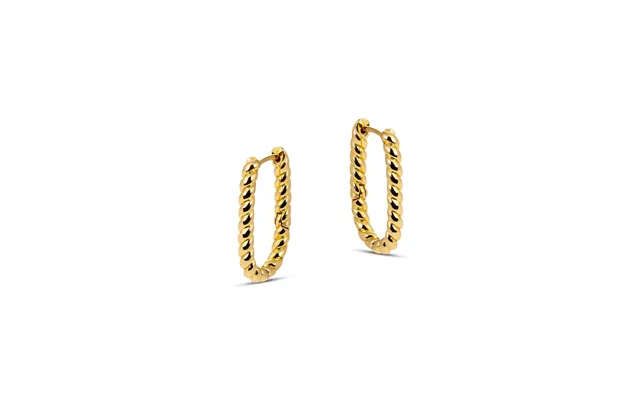 Lilly Twisted Rectangular Gold Hoop Earrings