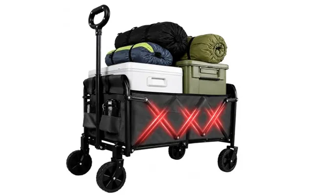 120l Festival Trolley On Wheels,100kg 220lbs Folding Wagonï Garden Cartï All-terrain Wide Wheels & Magnetic Handle - Por