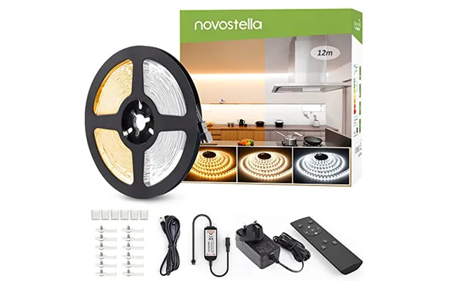 12m Led White Strip Lights Tunable Warm White To Cool Daylight 3000k-6500k Novostella Dimmable 40ft 1344 Leds With Rf Re
