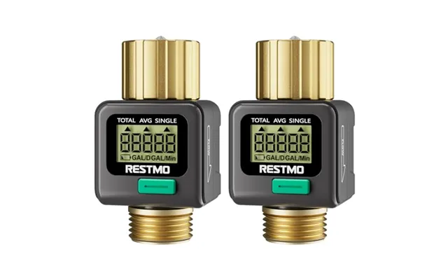 2 Pack Restmo Water Flow Meter - Pure Brass Inlet & Outlet 4 Measure Modes Display Gallon Liter Usage And Flow Rate Idea