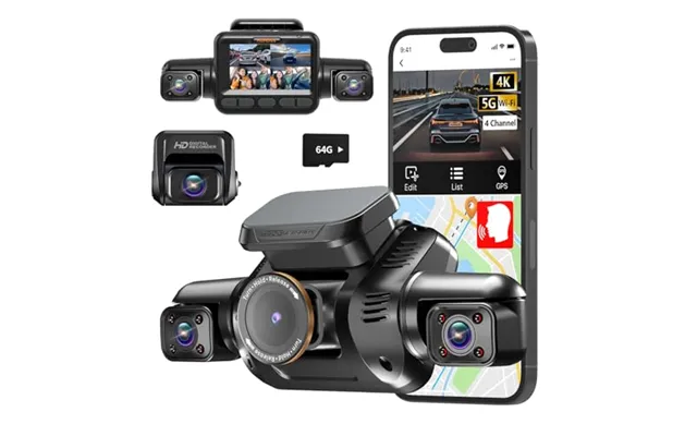 3k Dash Cam 4 Channel - 360â Dashcam Front And Rear Inside