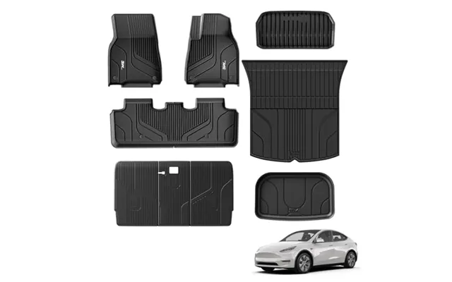 3w 9 Piece Set Floor Mats & Boot Liner & Seat Back Cover Fit For Tesla Model Y 2021-2024 - All Weather Dog Friendly Tpe  product image