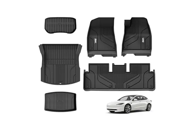 3w Floor Mats And Boot Liners Fit For Tesla Model 3 2024 2025 2026 Highland - Thorexâ All Weather Full Set Car Liners An product image