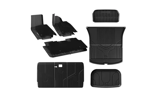 3w Floor Mats & Boot Liner & Carpets & Seat Back Mats Fit For Tesla Model Y 2021-2024 2025 - All Weather Dog Friendly Tp