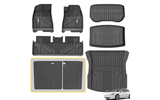 3w Floor Mats & Boot Liners & Seats Back Cover Fit For Tesla Model 3 2024 2025 2026 Highland - Tpe All Weather Full Set  product image