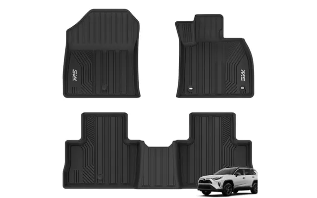 3w Floor Mats Fit For Toyota Rav4 Hybrid 2019-2024 2025 - All Weather Dog Friendly Tpe Car Mats Anti-slip Heavy Duty Toy product image