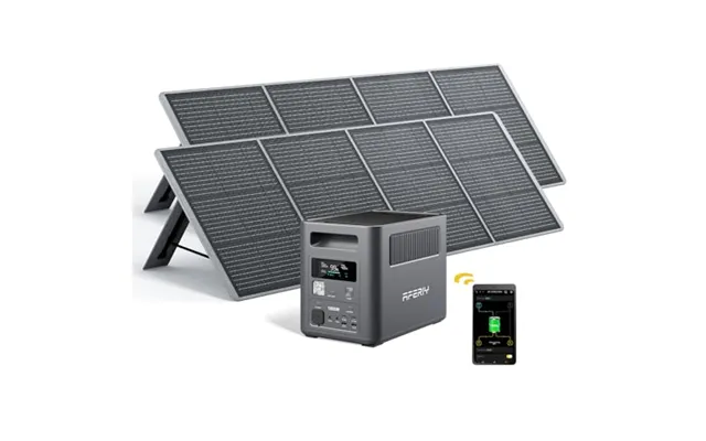 Aferiy Portable 1800w Power Generator With 2 200w Solar Panel - 1024wh Lifepo4 Batteries