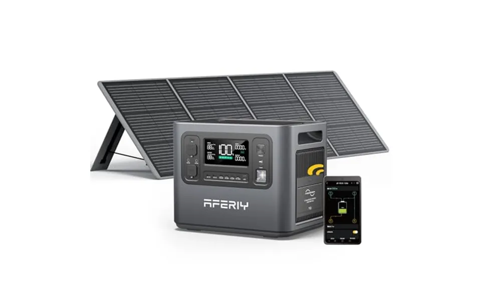 Aferiy Portable Power Station 2400w With 200w Solar Panel - 2048wh Portable Power Station Lifepo4 230v Ac Outlets