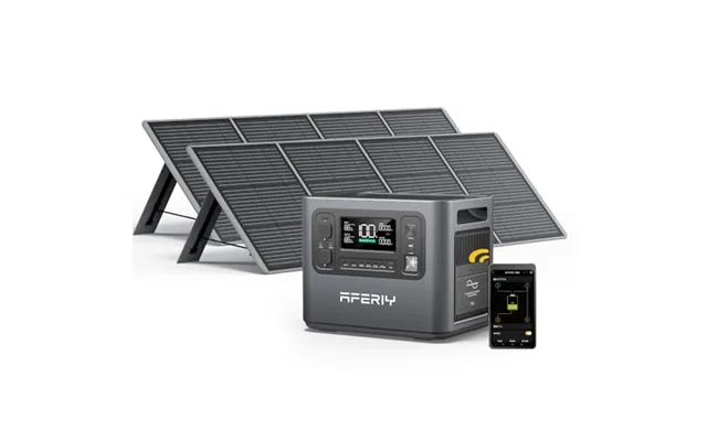 Aferiy Portable Power Station 2400w With 2x 200w Solar Panel - 2048wh Portable Power Station Lifepo4 Solar Generator