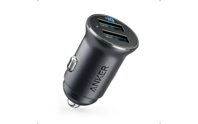Anker Car Charger, 24w Dual Usb Car Charger - Compact Aluminum Alloy, Powerdrive 2 Adapter With Blue Led