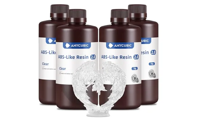 Anycubic Abs-like Resin 2.0 3d Printer Resin - 4kg Clear Fast Curing Resin With High Toughness And Resilience