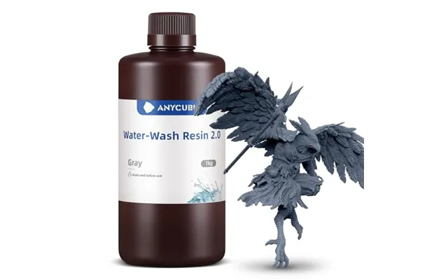 Anycubic Water-washable 3d Printer Resin 2.0 Grey - 1kg 405nm High Precision 3d Resin
