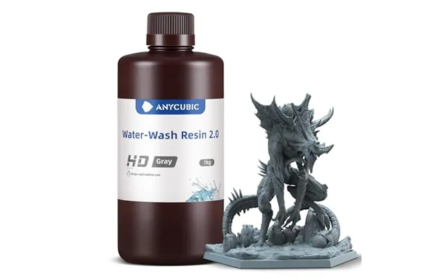 Anycubic Water-washable 3d Printer Resin 2.0 Hd-grey - 1kg 405nm High Precision 3d Resin