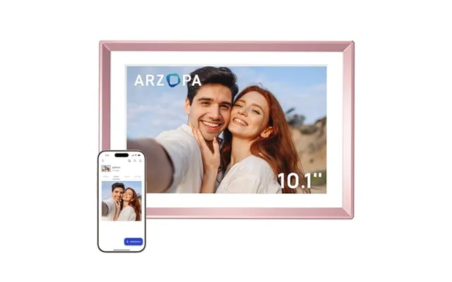 Arzopa 10.1 Rose Gold Metal Digital Photo Frame Free Unlimited Cloud Storage For Photos & Videos - Wifi Digital Picture