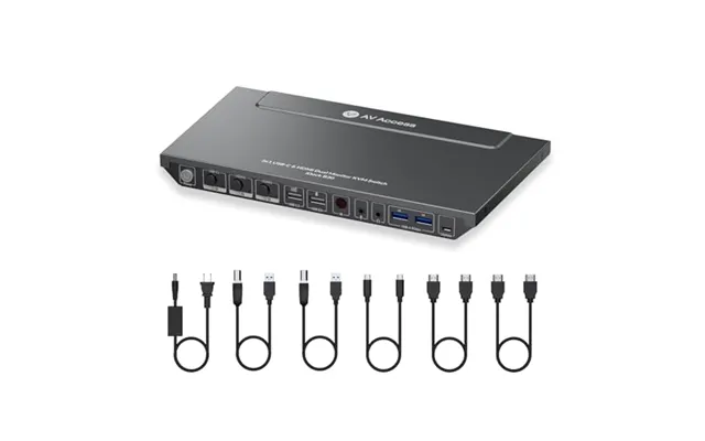 Av Access Kvm Switch Dock 3 Computers 2 Monitors - 4k Hdmi Kvm Switch Dual Monitor