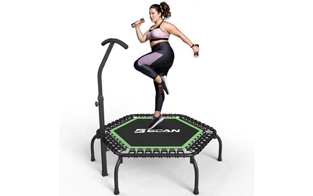 Bcan 122cm Rebounder Trampoline For Adults - 250kg Mini Trampoline With Adjustable Foam Handle