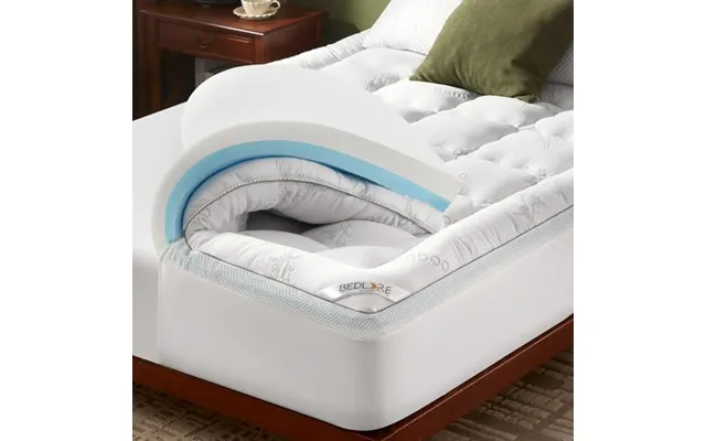 Bedlore Doouble Mattress Topper - 2-in-1 Dual Layer Design Memory Foam Pad Breathable