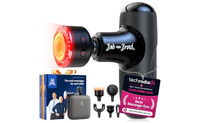 Bob And Brad Q2 Ultra Mini Massage Gun With Red Light Infrared Heating Head - Pocket-sized Deep Tissue Massager For Musc