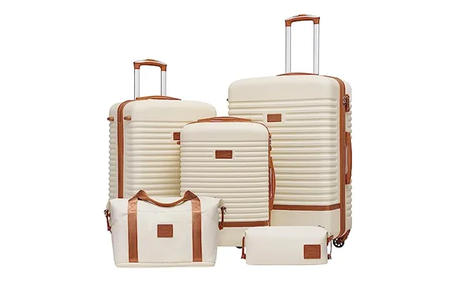 Coolife Suitcase Set 5pc 28 24 20 Weekenders, Abs Hard Shell Lightweight, 360â Wheels & Tsa Locks Travel Luggage Sets - 