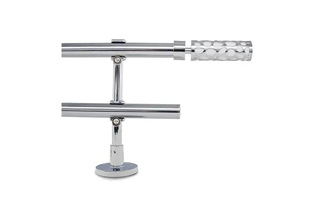 Curtain Rod Curtain Pole Double Rod Set Extendable Easy Install Heavy-duty Mirror Designed Finial Diameter 5 8 - 3 4 16-