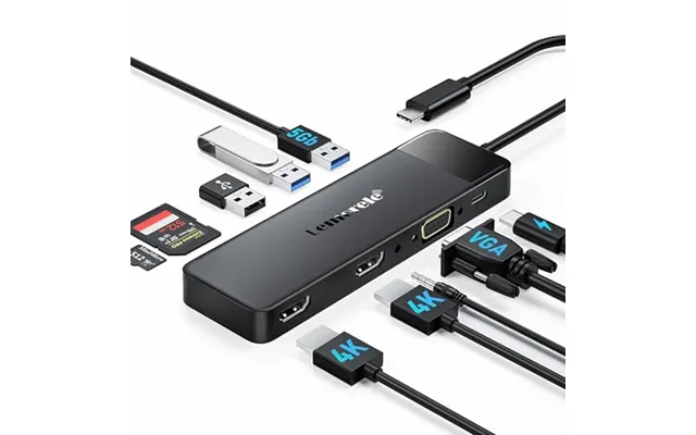 Docking Station Usb C Hub 3*display- 10 In 1 - Lemorele Usb C Dock 2*hdmi Adapter 4k