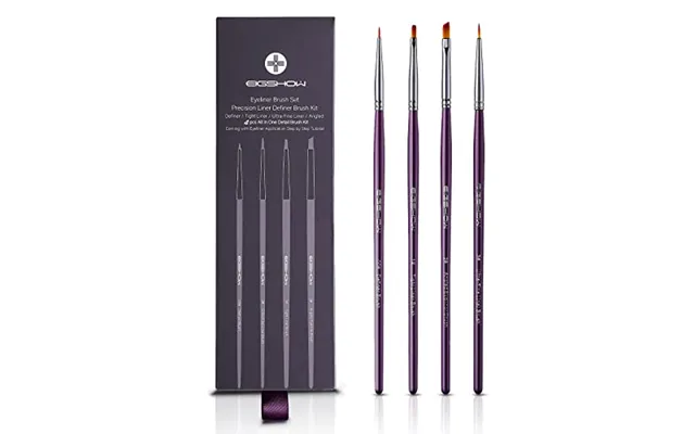 Eigshow 4 Pcs Eyeliner Brush Set - Angled Liner Brushes, Definer Brush, Ultra-fine Liner Brushes Kits For Detailed Preci