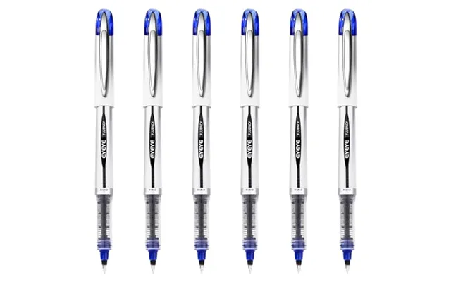 Eyeye Blue Rollerball Pens 0.7mm - 6 Pack Medium Point Roller Ball Pen Quick Dry