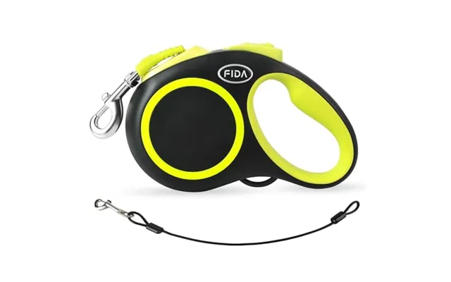 Fida Retractable Dog Lead - 5m Reflective Dog Lead For Medium Dog Up To 20kg Chew Proof Wire