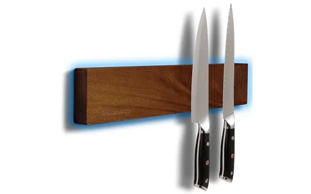 Gourmetop Magnetic Knife Strip 30.5cm - Acacia Wood Knife Holder For Wall No Drill For Fridge