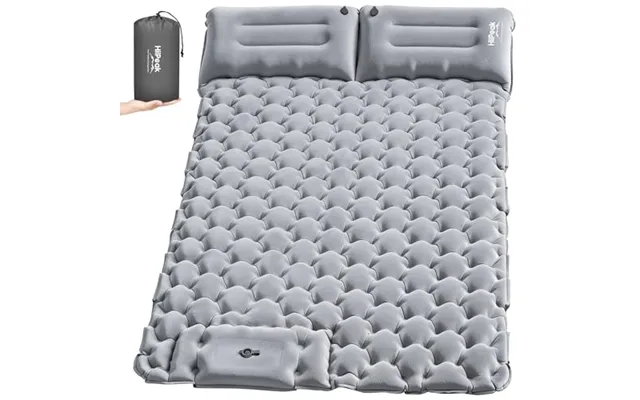 Hiipeak Double Sleeping Pad For Camping - Suede Top Camping Mattress With Pillow, Built-in Foot Pump, Compact Inflatable