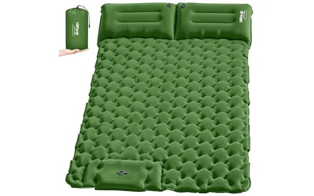 Hiipeak Double Sleeping Pad For Camping - Suede Top Camping Mattress With Pillow, Built-in Foot Pump, Compact Inflatable