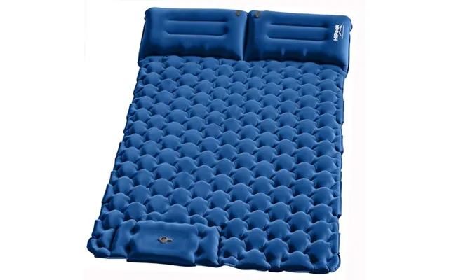 Hiipeak Double Sleeping Pad For Camping - Suede Top Camping Mattress With Pillow, Built-in Foot Pump, Compact Inflatable