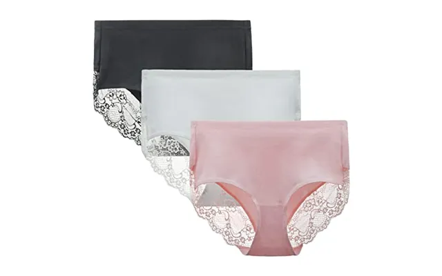 Lace Knickers For Women Multipack Cotton Underwear Lace Full Coverage Briefs Panties Pack Of 4 M Black White Pink