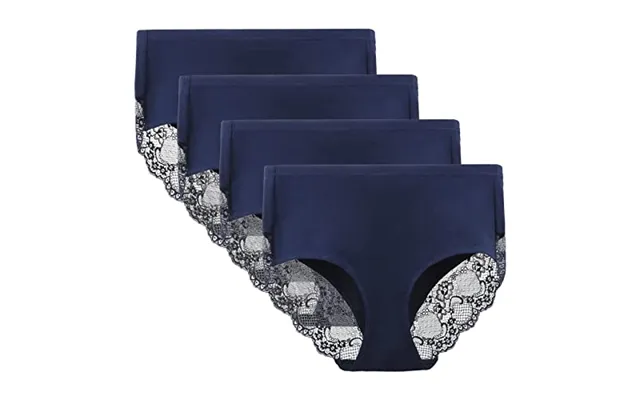 Lace Knickers For Women Multipack Cotton Underwear Lace Full Coverage Briefs Panties Pack Of 4 Navy Blue