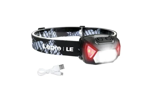 Lepro Head Torch Rechargeable - 2000l Waterproof Led Headlamp 30hrs Runtime Red Warning Lights