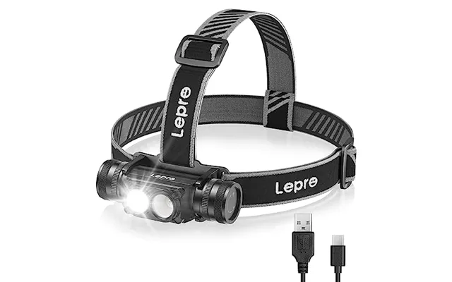 Lepro Rechargeable Head Torch Lightweight Al Alloy 2-in-1 Detachable