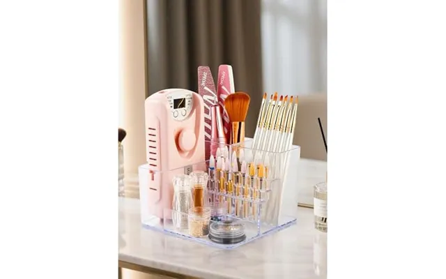 Liarty Nail Drill Holder Tech Small Mini Bits Organizer Storage Box Grey