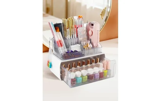Liarty Nail Drill Holder With Drawer Acrylic Nail Drill Bits Holder Makeup Organizer Case For Brush - Beauty Cosmetic St