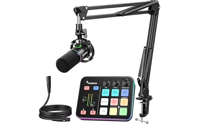 Maono Gaming Streaming Equipment Bundle Audio Interface Mixer And Xlr Dynamic Mic Rgb Noise Reduction Live Streaming Pod