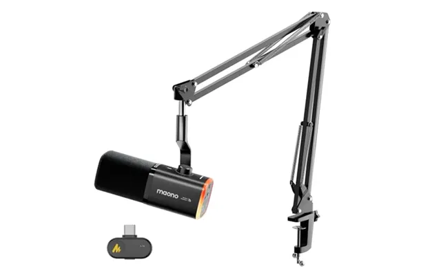 Maono Pd100ws Wireless Gaming Mic - 2.4ghz Wireless & Usb Dynamic Pc Microphone With Boom Arm