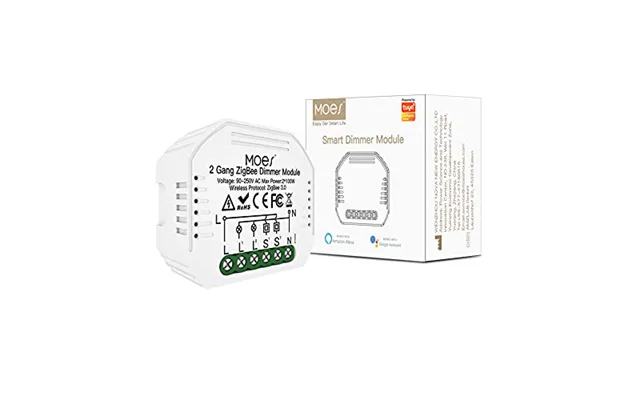 Moes Mini Diy Zigbee Smart Dimmer Switch Module - 2 Gang Neutral Line Required