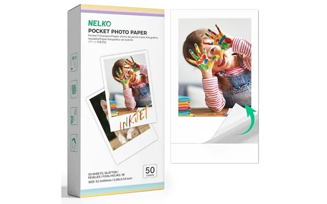 Nelko 52.3x90mm 2.06 X3.54 Premium Photo Paper - 50-pack Genuine Pp01 Pocket Printer Paper product image