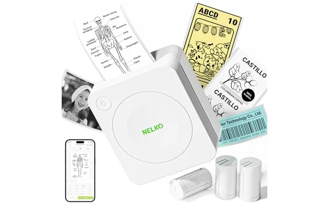 Nelko Sticker Printer - Pm230 Bluetooth Portable Mini Printer With 3 Rolls