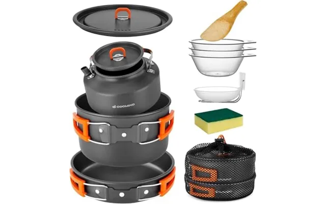 Odoland Camping Cookware Set - Cooking Utensils With Camping Pot