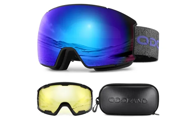 Odoland Otg Ski Goggles Set With Detachable Lens - Interchangeable Lens