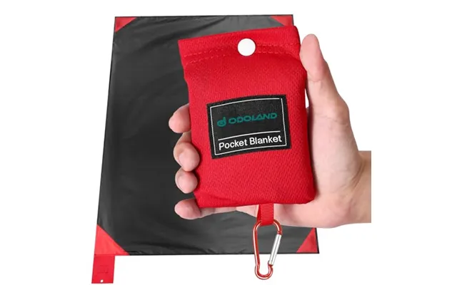 Odoland Picnic Blanket 110 X 160 Cm Pocket Blanket Heatproof Sandproof Thin Ground Sheet - Lightweight Foldable Beach Ma