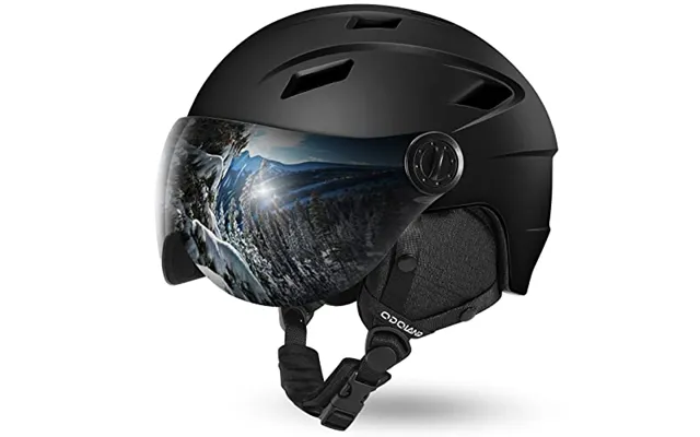 Odoland Ski Helmet With Vlt 18% Lens Visor Great For Skiing - Light Weight And Adjustable Ventilation Advanced Competiti
