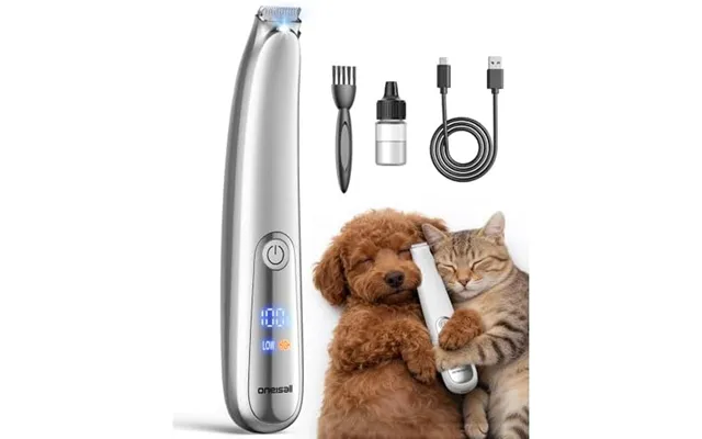 Oneisall Upgraded Quiet Dog Paw Trimmer With 2-speed 19mm Curved Blade For Precision Trimming,led Light,rechargeable Paw